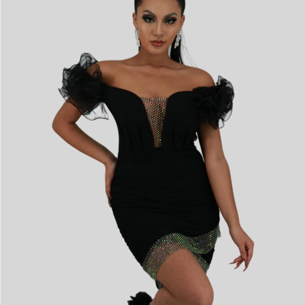 Elegant Black Off-Shoulder Dress